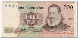 CHILE,500 PESOS,1994,P.153e,F-VF - Chile
