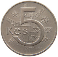 CZECHOSLOVAKIA 5 KORUN 1970 MINTING ERROR DOUBLE STRUCK 70 #c077 0351 - Tchécoslovaquie