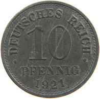 DEUTSCHES REICH 10 PFENNIG 1921  #a086 0495 - 10 Renten- & 10 Reichspfennig