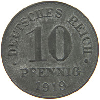 DEUTSCHES REICH 10 PFENNIG 1919  #c084 0887 - 10 Rentenpfennig & 10 Reichspfennig