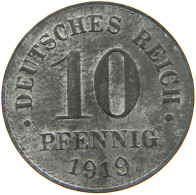 DEUTSCHES REICH 10 PFENNIG 1919  #c084 0855 - 10 Renten- & 10 Reichspfennig