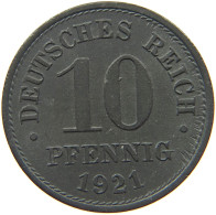 DEUTSCHES REICH 10 PFENNIG 1921  #s002 0157 - 10 Renten- & 10 Reichspfennig