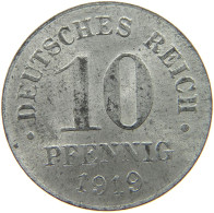 DEUTSCHES REICH 10 PFENNIG 1919  #c084 0879 - 10 Renten- & 10 Reichspfennig