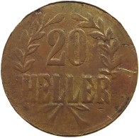 DEUTSCH OSTAFRIKA 20 HELLER 1916 T  #T068 0151 - Africa Orientale Tedesca