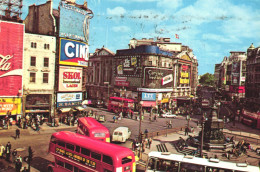 PICCADILLY CIRCUS, LEICESTER SQUARE, ARCHITECTURE, BUS, CARS, MONUMENT, UNITED KINGDOM - Piccadilly Circus