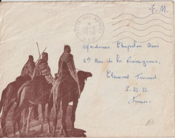 1956 - GUERRE D' ALGERIE ! - ENVELOPPE FM ILLUSTREE Avec OMEC => CLERMONT-FERRAND - War Of Algeria