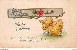 Easter Greatins / Pâques / Poussins - "Just A Little Message Gay To Wish U Joy On Easter Day " 1928 - Pascua