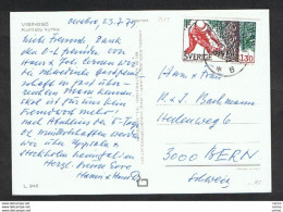 SWEDEN: 1979  ILLUSTRATED POSTCARD WITH 1 K. 30 CARNET (1042) - TO SWITZERLAND - Lettres & Documents