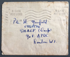 Grande-Bretagne, Oblitération Mécanique 8 BASE POST OFFICE 20.8.1944 Sur Enveloppe - (B2757) - Poststempel
