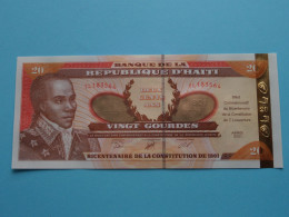 20 Vingt Gourdes ( 2001 ) Banque De La République D'HAITI ( For Grade See SCAN ) UNC ! - Haïti