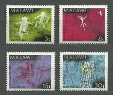Malawi, 1972 (#182-85a), Rock Paintings In Hills, Mountains, Sun, Rain, Lizard, Cat, Peinture Malerei Archeology History - Archéologie