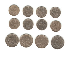 147/ France : Lot Semeuse (nickel) : 1/2 Franc 65, 66, 73, 76, 77, 78, 83 Et 93 - 1 Franc 60, 71, 76 Et 1977 - Other & Unclassified