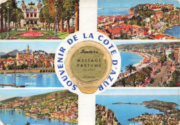 SOUVENIR DE LA CÔTE D'AZUR - Monte-Carlo - Monaco - Menton - Nice - Beaulieu - Colorisé - Carte Postale - Saluti Da.../ Gruss Aus...