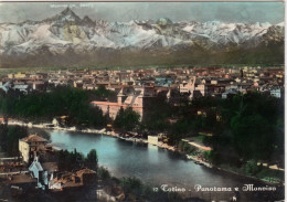 CARTOLINA  TORINO,PIEMONTE-PANORAMA E MONVISO-STORIA,MEMORIA,CULTURA,RELIGIONE,IMPERO ROMANO,BELLA ITALIA,VIAGGIATA 1954 - Panoramic Views