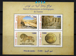 2017-Sites Et Monuments Archéologiques De Tunisie (bloc Feuillet) // Mini Sheet Sites And Archaeological Monuments - Archéologie