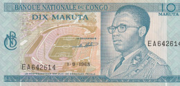 CONGO 10 MAKUTA 1968 P-9  AUNC - Demokratische Republik Kongo & Zaire