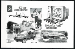 Belg. 2001 ZNE10 OBP/COB Bl 91** (3001) MNH 500 Jaar Europese Post / 500 Ans De Poste Européenne. - B&W Sheetlets, Courtesu Of The Post  [ZN & GC]