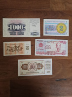 LOT N°3     5 BILLETS UNC MONDE - Other & Unclassified