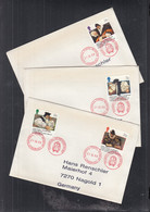 GROSSBRITANNIEN  1139-42, Auf 3 Briefen, Gestempelt: London Postal Museum Railway 19.JUL 1988, Walisische Bibel - Cartas & Documentos
