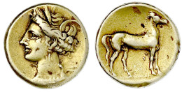 Stater ELEKTRON Um 320/310 V.Chr. Tanitkopf L./Pferd R. 7,42 G. Gutes Sehr Schön. CNP 2.10. - Grecques