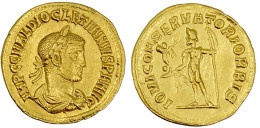 Aureus 284/286, Kyzicus. Drapiertes, Belorb. Brb. R./IOVI CONSERVATORI ORBIS. Jupiter Steht L. Mit Victoriola. 4,60 G. V - Sonstige & Ohne Zuordnung