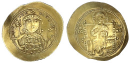 Histamenon ELECTRON 1071/1078 Hüftbild V.v. Mit Labarum Und Kreuzglobus/Christus Thront V.v. 4,41 G. Vorzüglich. Sear 18 - Byzantines