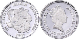 50 Dollars Koala PLATIN 1989. Koala Mit Jungtier Auf Ast. 1/2 Unze. Auflage Nur 2400 Ex. Polierte Platte. Krause/Mishler - Other & Unclassified