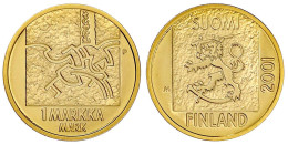 1 Markkaa 2001. Abschied Von Der Finnmark. 8,64 G. 750/1000. In Originalschatulle Mit Zertifikat. Polierte Platte. Kraus - Finlandia