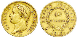 40 Francs 1811 A, Paris. 12,9 G. 900/1000. Sehr Schön, Leicht Justiert. Krause/Mishler 696.1. Friedberg 505. - 40 Francs (gold)