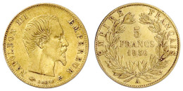 5 Francs 1856 A, Paris. 1,61 G. 900/1000. Fast Sehr Schön. Gadoury 1001. - 5 Francs (goud)