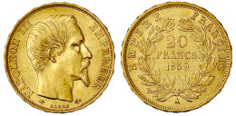 20 Francs 1859 A, Paris. 6,45 G. 900/1000. Vorzüglich. Krause/Mishler 781.1. Friedberg 573. Gadoury 1061. - 20 Francs (goud)