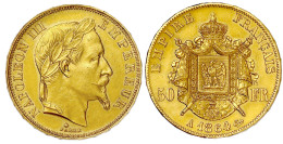 50 Francs 1864 A, Paris. 16,13 G. 900/1000. Vorzüglich. Krause/Mishler 804.1. - 50 Francs (goud)