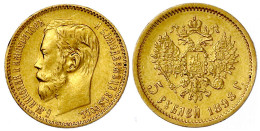 5 Rubel 1898, St. Petersburg. 4,30 G. 900/1000. Vorzüglich. Bitkin 20. Friedberg 180. - Rusia