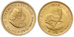 1 Rand 1978. 3,99 G. 917/1000. Polierte Platte, Min. Berieben. Yeoman 63. Friedberg 12. - Südafrika