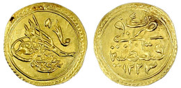 1/4 Zeri Mahbub AH 1223, Jahr 4 = 1811, Qustintiniyah. 0,79 G. Fast Stempelglanz. Krause/Mishler 608. - Turkey