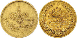 100 Kurush AH 1255, Jahr 20 (1874) Qustintiniyah. 7,22 G. 917/1000. Sehr Schön. Krause/Mishler 679. - Turkije