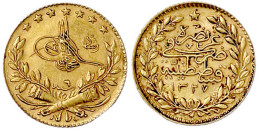 25 Kurush AH 1327, Jahr 6 = 1915, Qustintiniyah. 1,80 G. 917/1000. Vorzüglich, Prüfspur Am Rand. Krause/Mishler 752. - Turkey