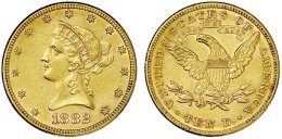 10 Dollars 1882, Philadelphia. Coronet Head. 16,72 G. 900/1000. Sehr Schön/vorzüglich. Krause/Mishler 102. Friedberg 158 - Andere & Zonder Classificatie