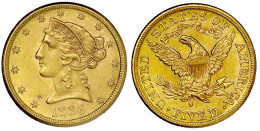 5 Dollars 1886 S, San Francisco. Coronet Head. 8,36 G. 900/1000. Vorzüglich/Stempelglanz. Krause/Mishler 101. Friedberg  - Andere & Zonder Classificatie