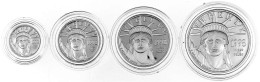 Proofset PLATIN Mit 4 Münzen: 10, 25, 50 Und 100 Dollar 1998 W, West Point Mint. American Eagle. 1/10, 1/4, 1/2 Und 1 Un - Other & Unclassified