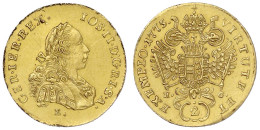 Doppeldukat 1775 E/H-G, Karlsburg. 6,85 G. Sehr Schön/vorzüglich, Gereinigt Und Fassungsspuren, Selten. Herinek 11. Frie - Gold Coins