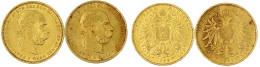 2 X 20 Kronen 1892 Und 1893. Je 6,78 G. 900/1000. Beide Vorzüglich. Herinek 330, 331. Friedberg 421. - Gold Coins