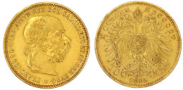 10 Kronen 1905. 3,39 G. 900/1000. Sehr Schön/vorzüglich. Herinek 386. Friedberg 422. - Goldmünzen