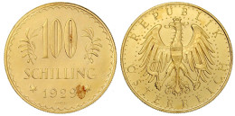 100 Schilling 1929. 23,52 G. 900/1000. Vorzüglich/Stempelglanz Aus Erstabschlag, Leichter Fleck. Nile Post 5. Friedberg  - Austria