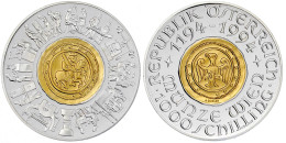 1000 Schilling Gold/Silber (Bi-Metall) 1994. 800 Jahre Münze Wien. 13 G. Feingold/24 G. Silber. In Kapsel. Polierte Plat - Oesterreich