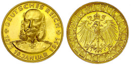 Goldmedaille V. Gloeckler 1931, Auf 60 Jahre Deutsches Reich. Brb. Wilhelm I./Reichsadler, Darum Wappen. Randschr.: SÄCH - Otros & Sin Clasificación