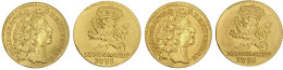 2 Nachprägungen Des Ausbeute-1/2 Dukaten Eder-Gold 1731 (1977 Und Undatiert) In Dukatengold (986/1000). 3,25 Und 3,47 G. - Sonstige & Ohne Zuordnung