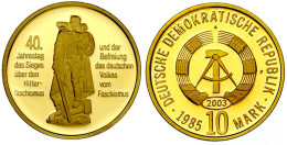 Neuprägung (2003) Zur 10 Mark Materialprobe In Gold 1985, 40 Jahre Befreiung. P Rechts Vom Wappen, In Kleinerem Format.  - Altri & Non Classificati