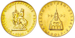 Goldmedaille 1967, Unsign. Auf Die Gustav-Adolph-Kapelle Zu Lützen. Reiter Zu Pferd/Ansicht Der Kapelle. 26,5 Mm, 14,86  - Other & Unclassified