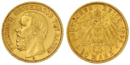 20 Mark 1894 G. Gutes Vorzüglich, Kl. Randfehler. Jaeger 189. - 5, 10 & 20 Mark Or